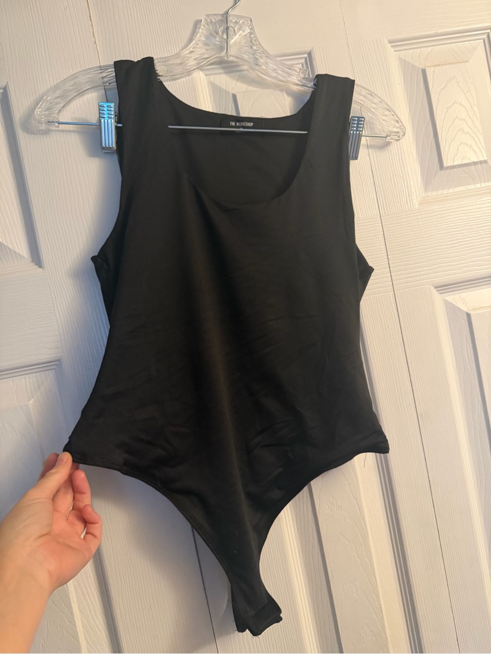The Workshop Black Scoop-Neck Sleeveless Bodysuit size M